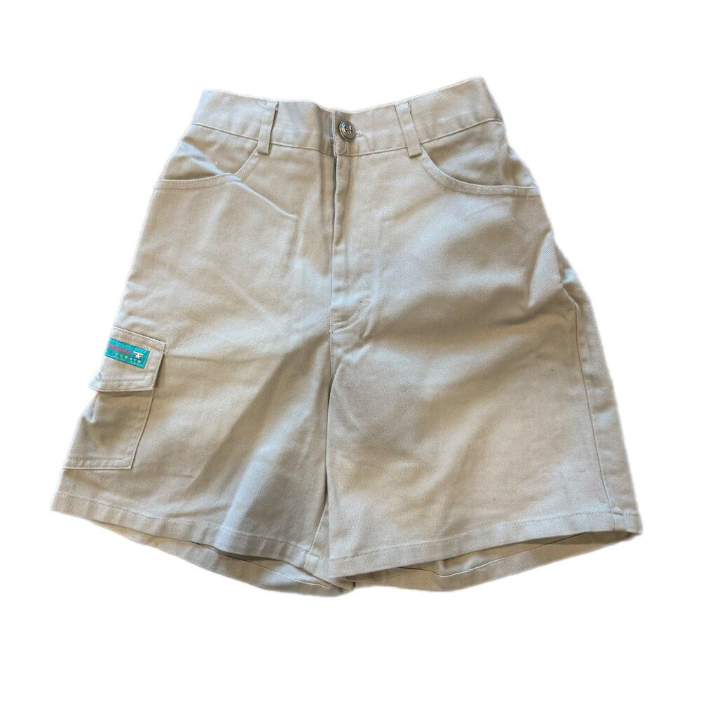 Vintage Girl Scouts Of America Uniform Khaki Cargo Junior shorts Girl Medium